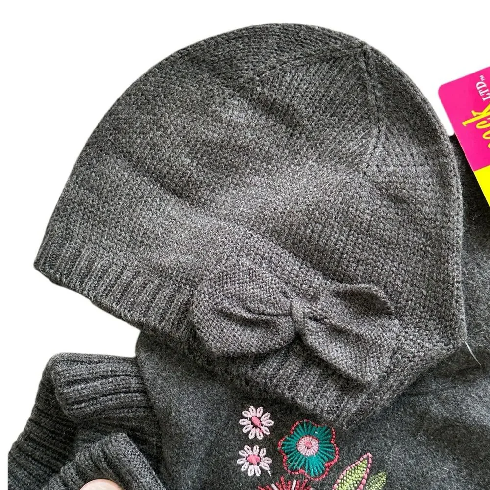 PENELOPE MACK Girls Gray Button Coat with Hat 12m NWT
